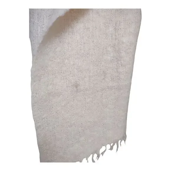 ST. MICHAEL Vintage Cream Stoll Wrap Scarf Mohair Wool 60s Elegant Warm Simple